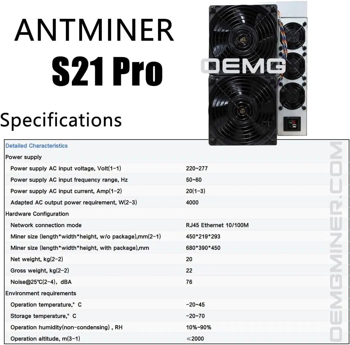 so New Antminer S21 Pro 234T 3510W ASIC Miner Ready Stock