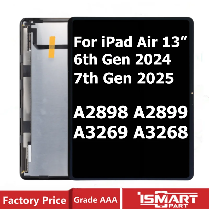 

13" For iPad Air 2024 LCD Air 2025 M2 M3 6th 7th Gen Screen Display Touch Digitizer Assembly Replacement A2898 A2899 A3269 A3268