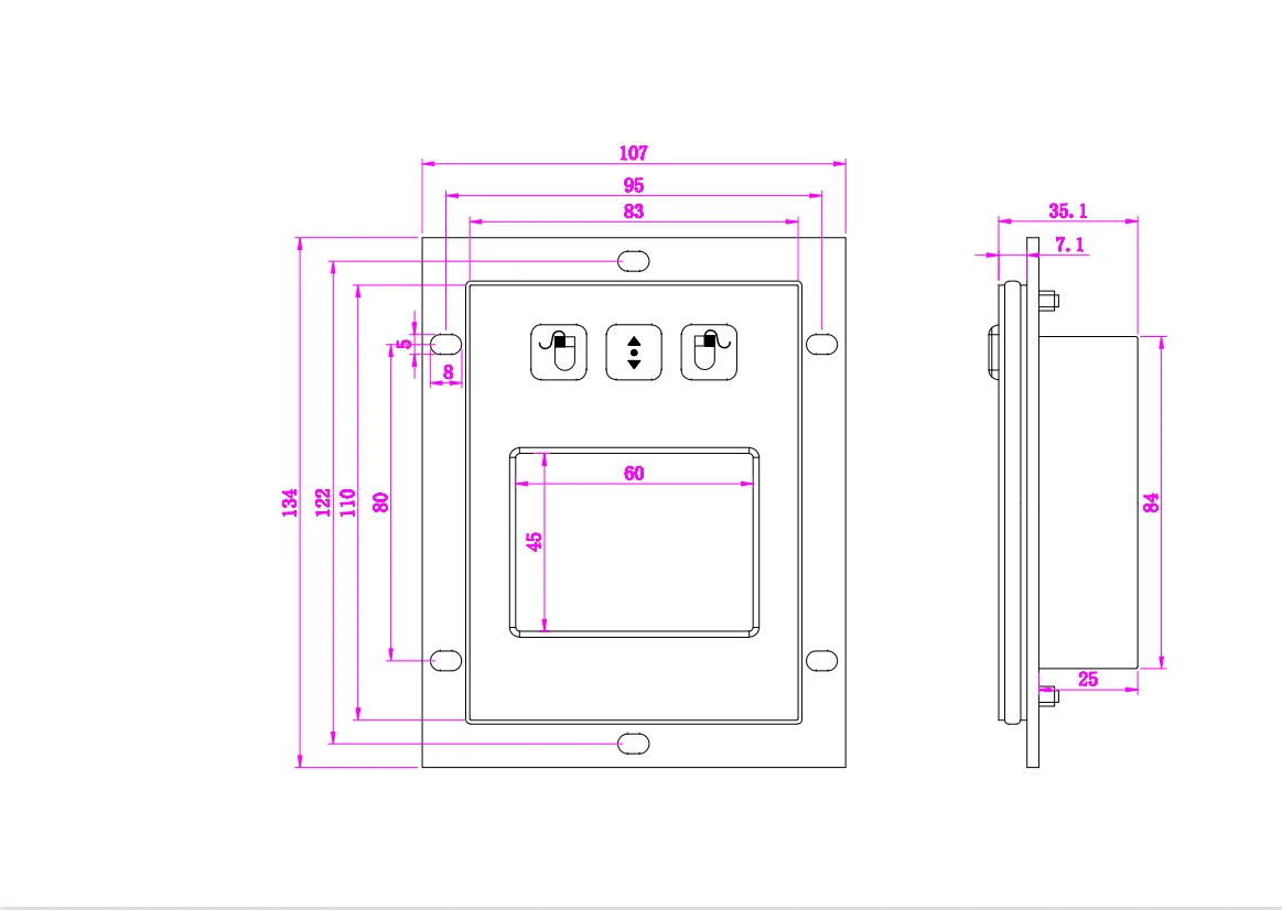 Imagem -05 - Botões Industrial Apontando Dispositivo de Toque Almofada Montagem do Painel com Fio Mini Metal Touchpad Mouse 3