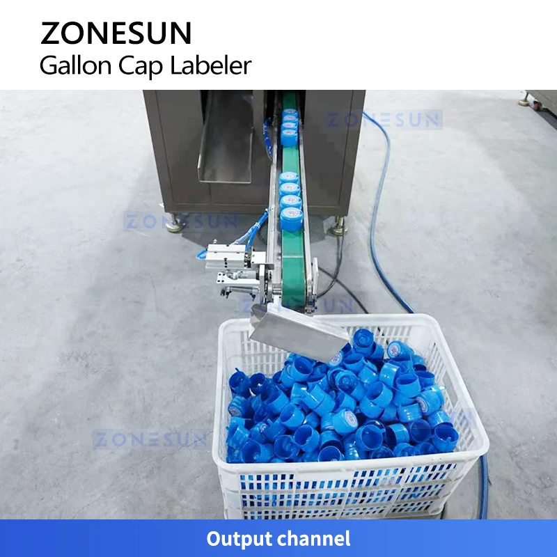 ZONESUN ZS-TB5C Etichettatrice automatica per tappi di bottiglia da galloni per soluzione etichettatrice per coperchi per acqua minerale