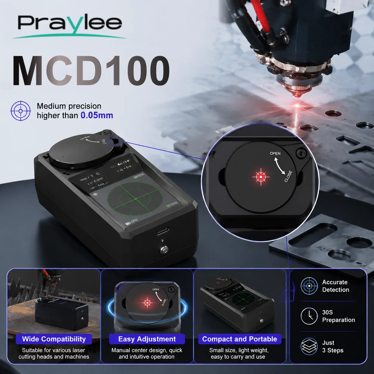 BOCHU Original Alignment Tool MCD100 High Precision Image Sensor Manual Center Device for BOCHU BOCI Cutting Head