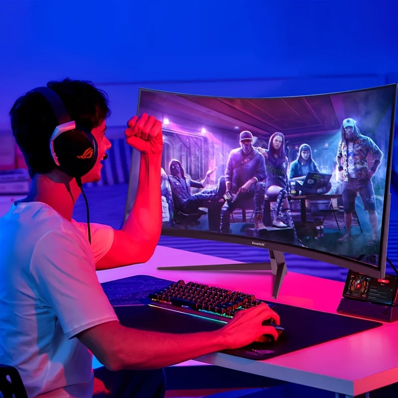 32-inch Ultra-Wide Curved 165Hz Gaming Computer Monitor 1800R Computer Screen, 2KQHD (2560x1440), Angled, DisplayPort,