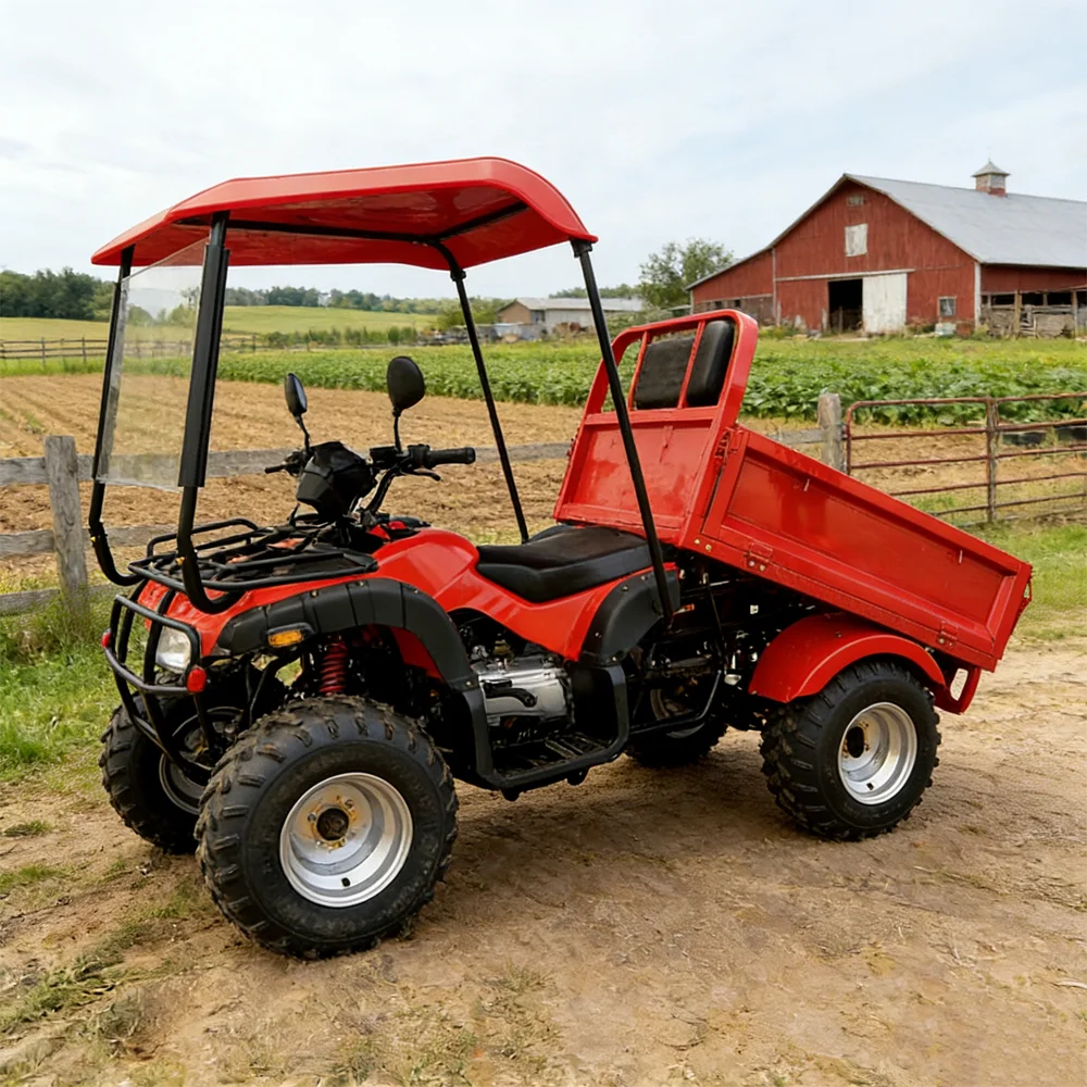 JB Utility Farm ATV GY6 150cc ATV with Trailer Farm All Terrain Vehicle Multi-Purpose Quad