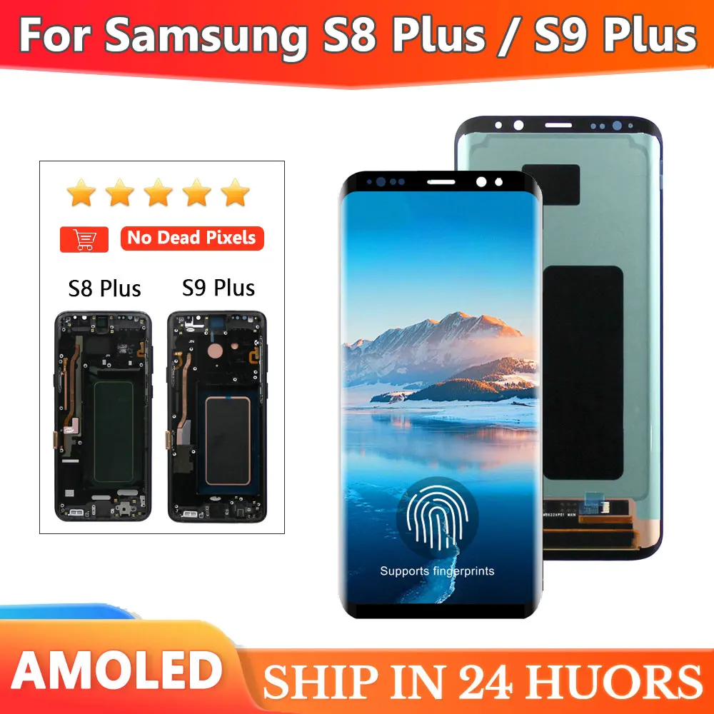 AMOLED Quality For Samsung S8 Plus G955 Lcd Display Digital Touch Screen with Frame Assembly for Samsung S9 Plus G965F Display