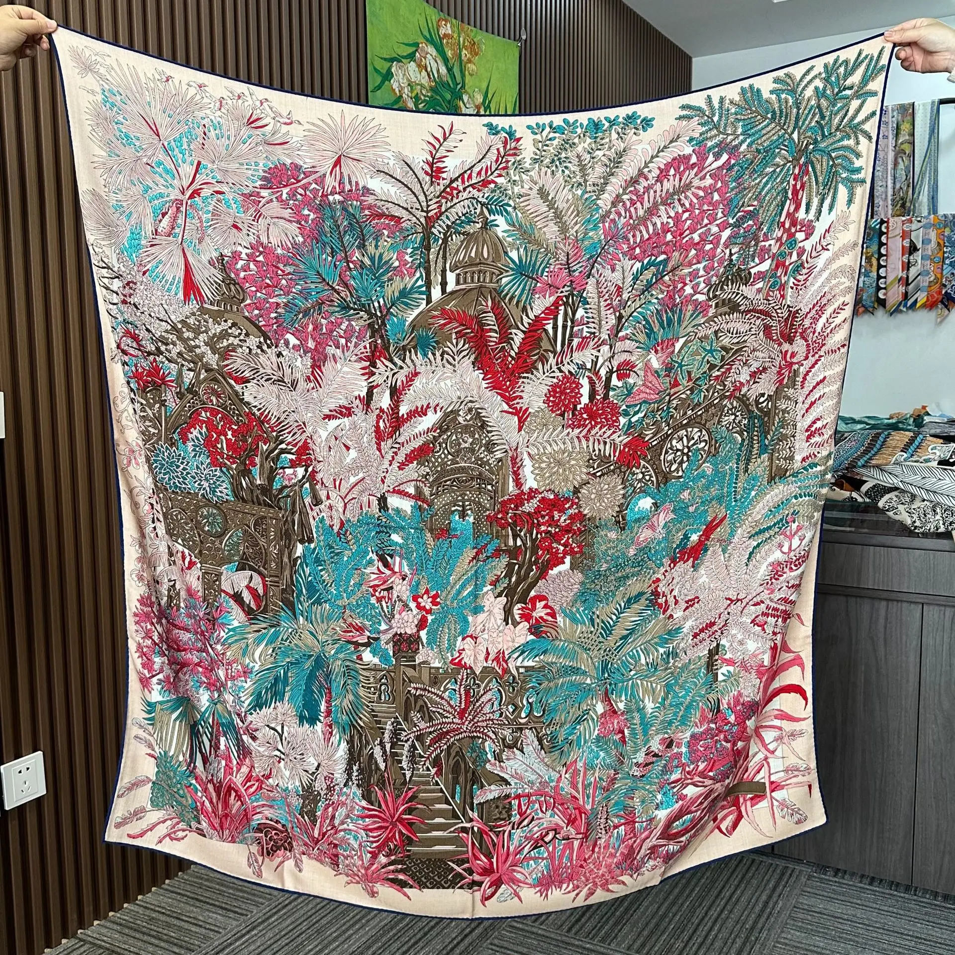 

Winter Luxury Designers Scarf Women Silk Wool Shawls Head Bag Scarves Christmas Gift Rolled Edges Stole Head Neck Accessories