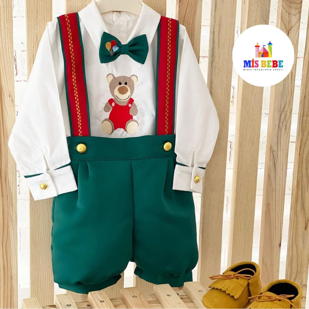 Baby Boy Clothes Summer Cotton Formal Romper Gentleman Tie Outfit Newborn One-Piece Clothing Handsome Button Jumpsuit Party Suit