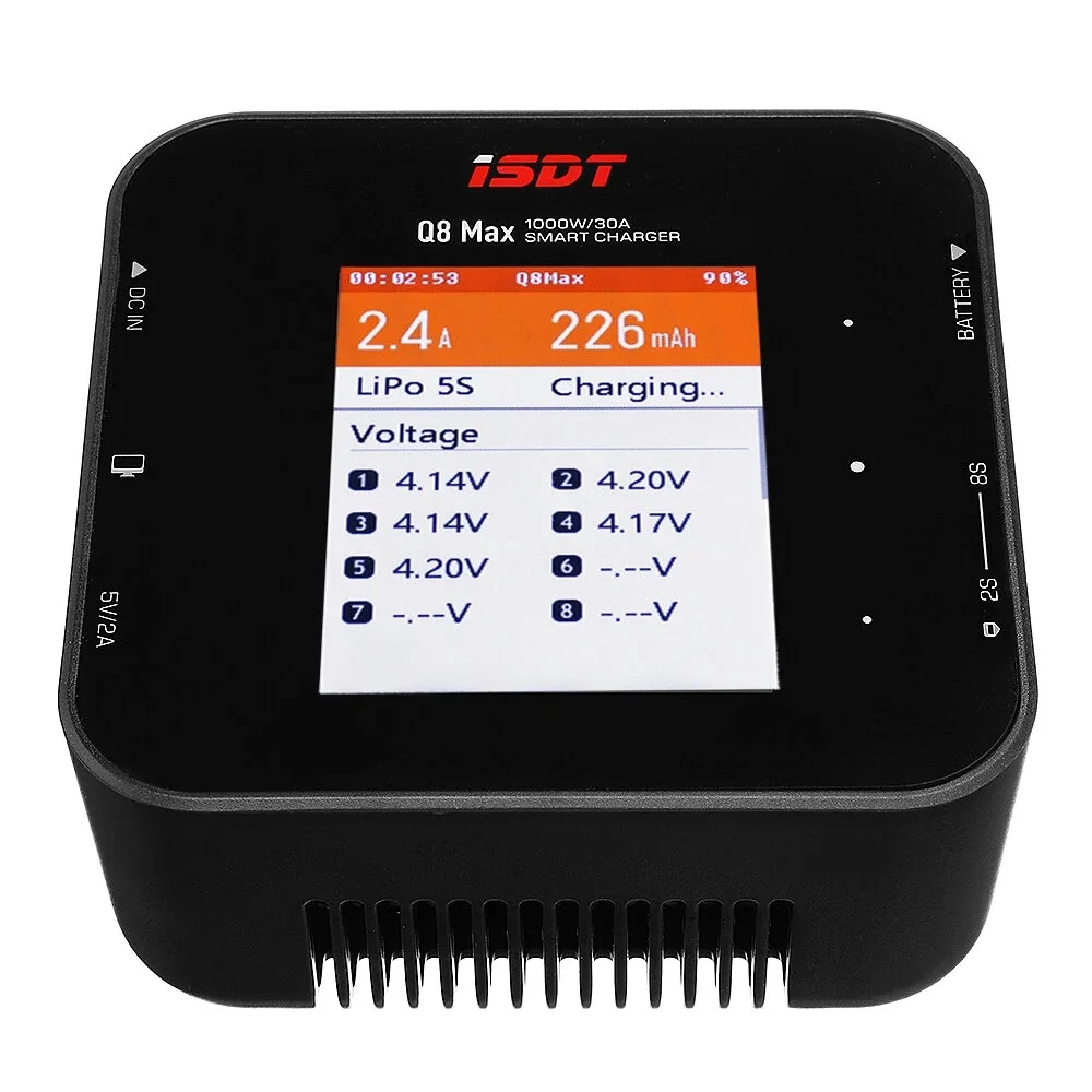 ISDT Q8 Max BattGo 1000W 30A High Power Battery Balance Charger Discharger for 1-8S Lipo Battery thumbnail 3