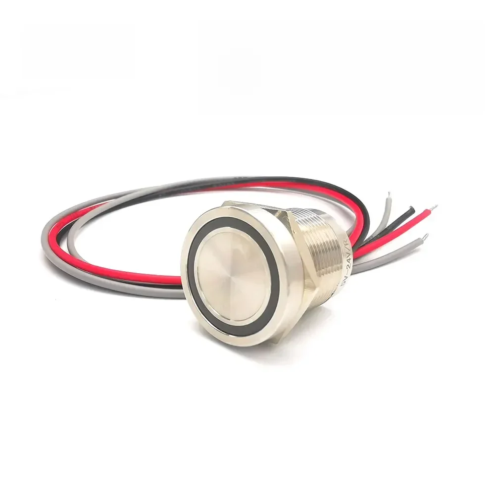 19mm 22mm 25mm IP68 typ zamka czerwona i zielona dioda led przełącznik piezoelektryczny 5V 24V LED Light przycisk ze stali nierdzewnej — zdjęcie 2