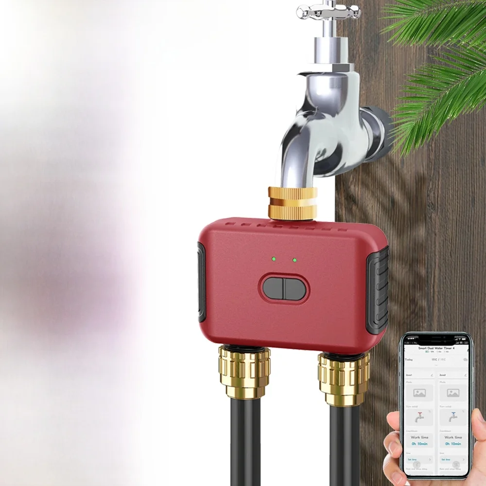 WIFI ZIGBEE Smart 2-zone besproeiingstimer Tuin Automatisch irrigatiesysteem Drip Sprinkler Controller Klep Smart Life Tuya - afbeelding 2