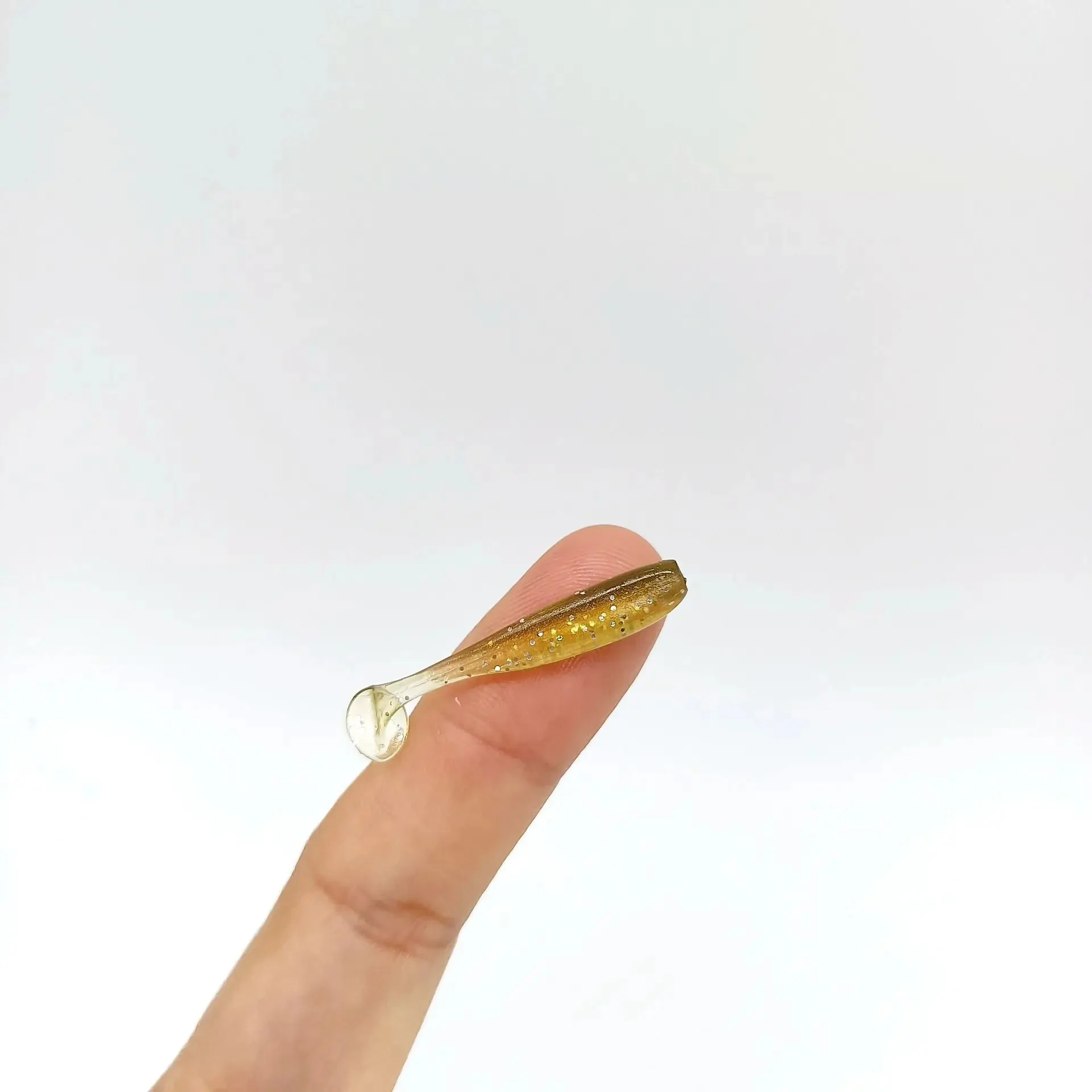 DUODUOYU 10 pièces 3.5 cm t-tail Micro doux leurres de pêche 0.35g ver leurre petit appât artificiel gabarit Wobblers bar brochet matériel de pêche