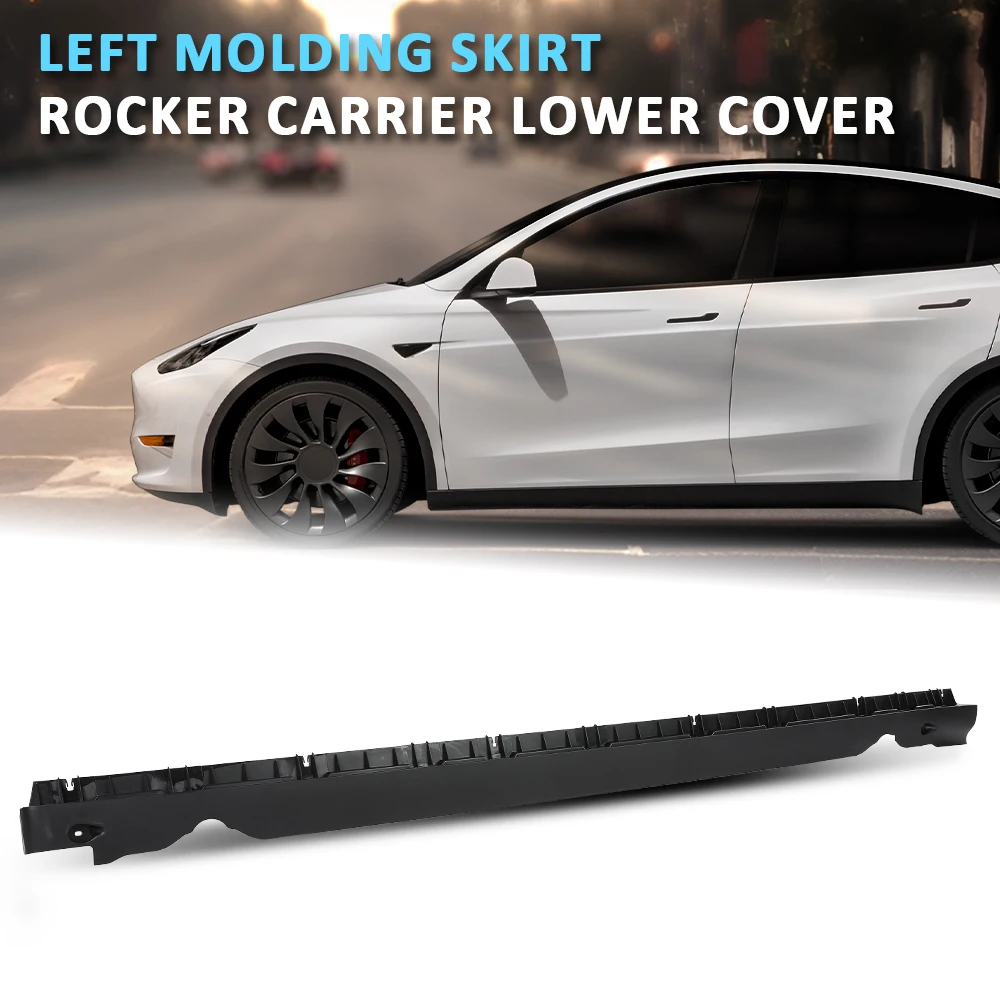 

Molding Skirt Rocker Carrier Lower Cover Left Side Lh Fit for 20-22 Tesla Model Y 1497741-00-B Black Sills Protector Trim