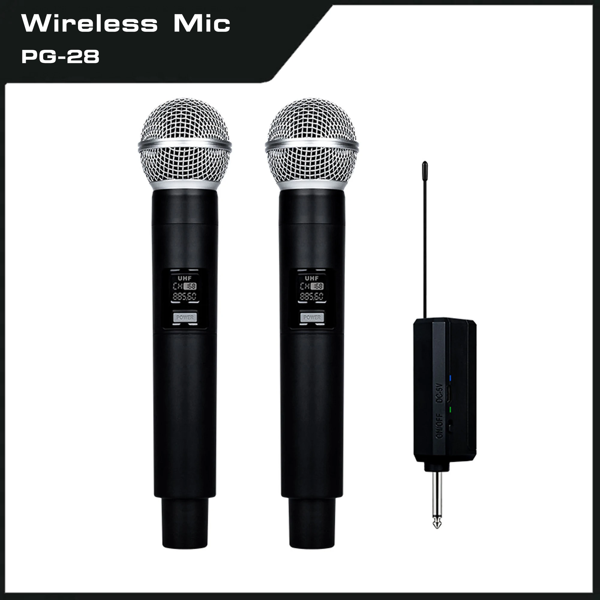 

PG28 Professional Handheld 2 Dual Channel Microphone Studio Karaoke Microfono inalambrico