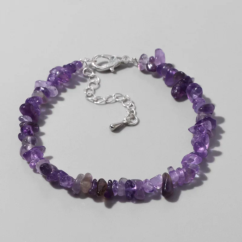 AliExpress GolbalJew Fine Natural Stone Bracelet Irregular Amethysts Aquamarine Gravel Quartz Bracelets Crystal Chip Beads Bracelet Women Men Jewelry