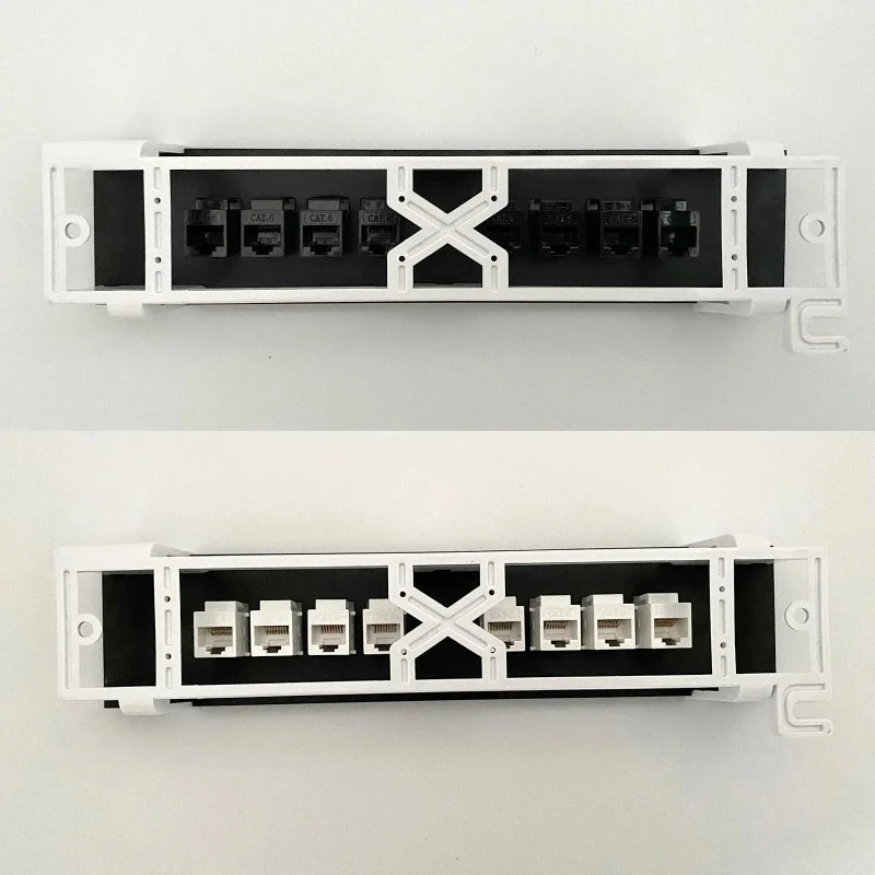 8-Port Cat6 sklejka sieciowa Panel z uchwyt ścienny RJ45 Keystone sieci K1KF — zdjęcie 2