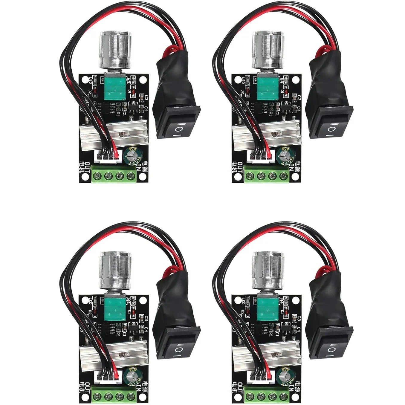 2/4 opakowanie 6V 12V 24V 28V 3A 80W 1203BB Regulator prędkości silnika DC PWM Regulacja prędkości Odwracalny przełącznik sterownika silnika Odwracanie — zdjęcie 2