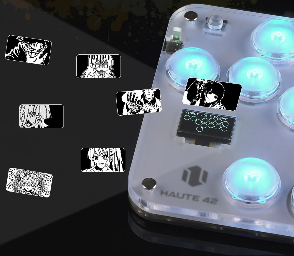 Haute42 Arcade Joystick Hitbox Leverless Controller Fight Sticks For PC / Ps4 /Switch Mini Hitbox Fighting Game Arcade Stick