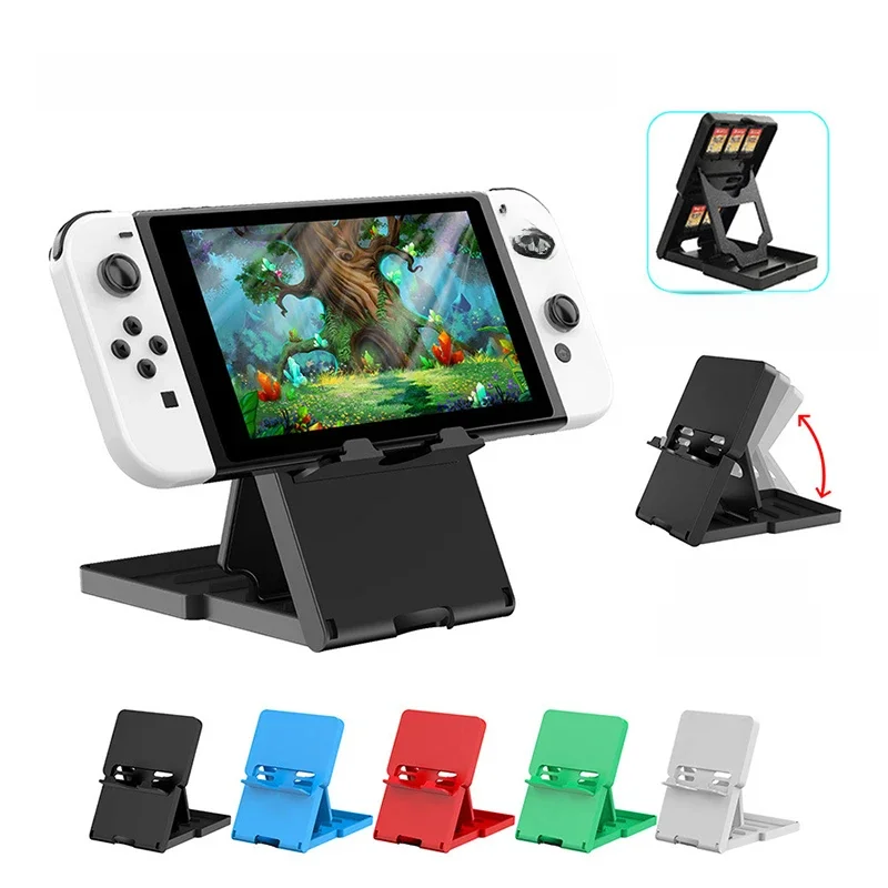 Support pliable pour funda Nintendo switch lite, avec 5 cartes de jeu, rangement pour console oled nintendo switch, présentoir