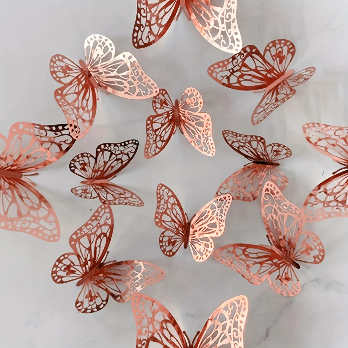 12 قطعة من ملصقات تزيين الفراشة ثلاثية الأبعاد ثلاثية الأبعاد، ملصقات فراشة واقعية، مناسبة لغرفة المعيشة المنزلية في ديسمبر