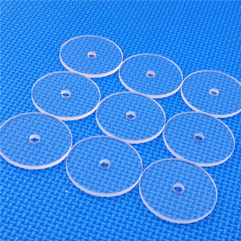 

China factory OEM Optical fused silica transparent UV quartz round disc plate glass with holes