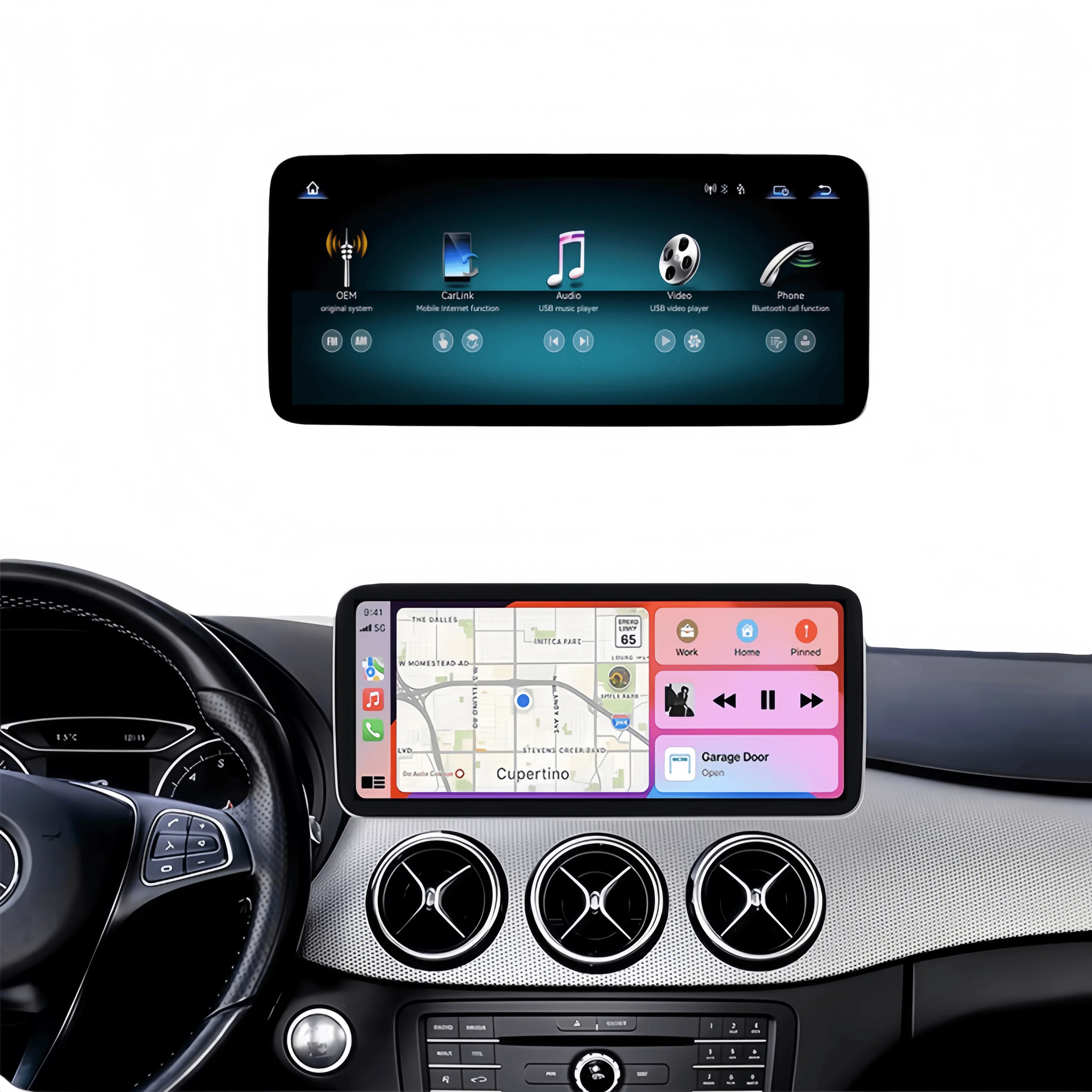 BONROAD 10.25 Draadloze CarPlay Android Auto Multimedia GPS Navigatie Voor Mercedes Benz A CLA GLA W176 W463 C117 X156 2013-2018 - afbeelding 2