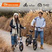 EVERCROSS TECH EK5 Electric Bike, 250W Adult E Bike, 20-45Km Foldable Electric Bike, 15/20/25 KM/H, 16'' Adult Electric Bike