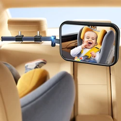 Baby Car Mirror Stretchable Car Mirror for Baby 360° Caring Baby Mirror for Car Seat Rear Facing Seat Infant Shatterproof