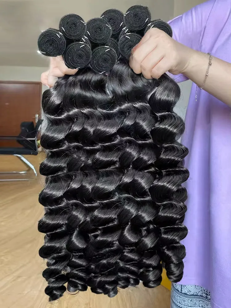 

30, 32 дюйма, 1 3, 4 пучка, свободные пучки объемных волн, человеческие волосы, 100% необработанные, 15 А, пучки необработанных волос, наращивание индийского натурального черного цвета