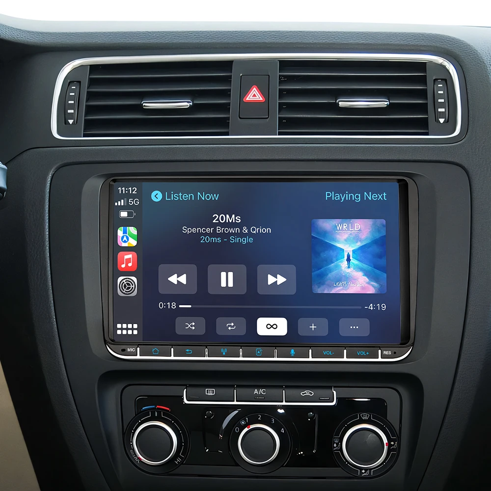 Autoradio 2-Din Linux da 9" con schermo IPS touchscreen, Carplay wireless, Android Auto, DSP, GPS, FM, RDS per VW Golf5 6 Passat B6 B7 Polo Touran Tiguan Caddy Seat Skoda