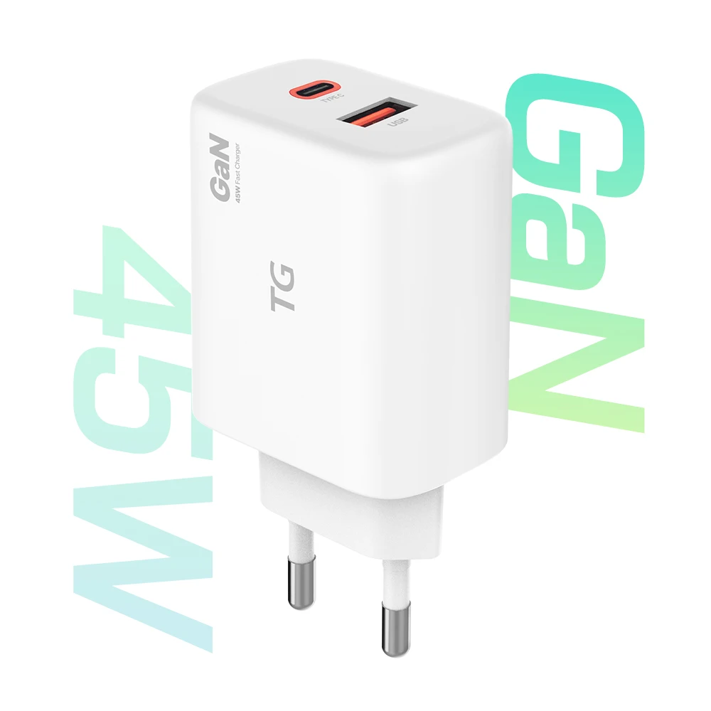 USB C type PD45W fast charger with tghq451d white cable