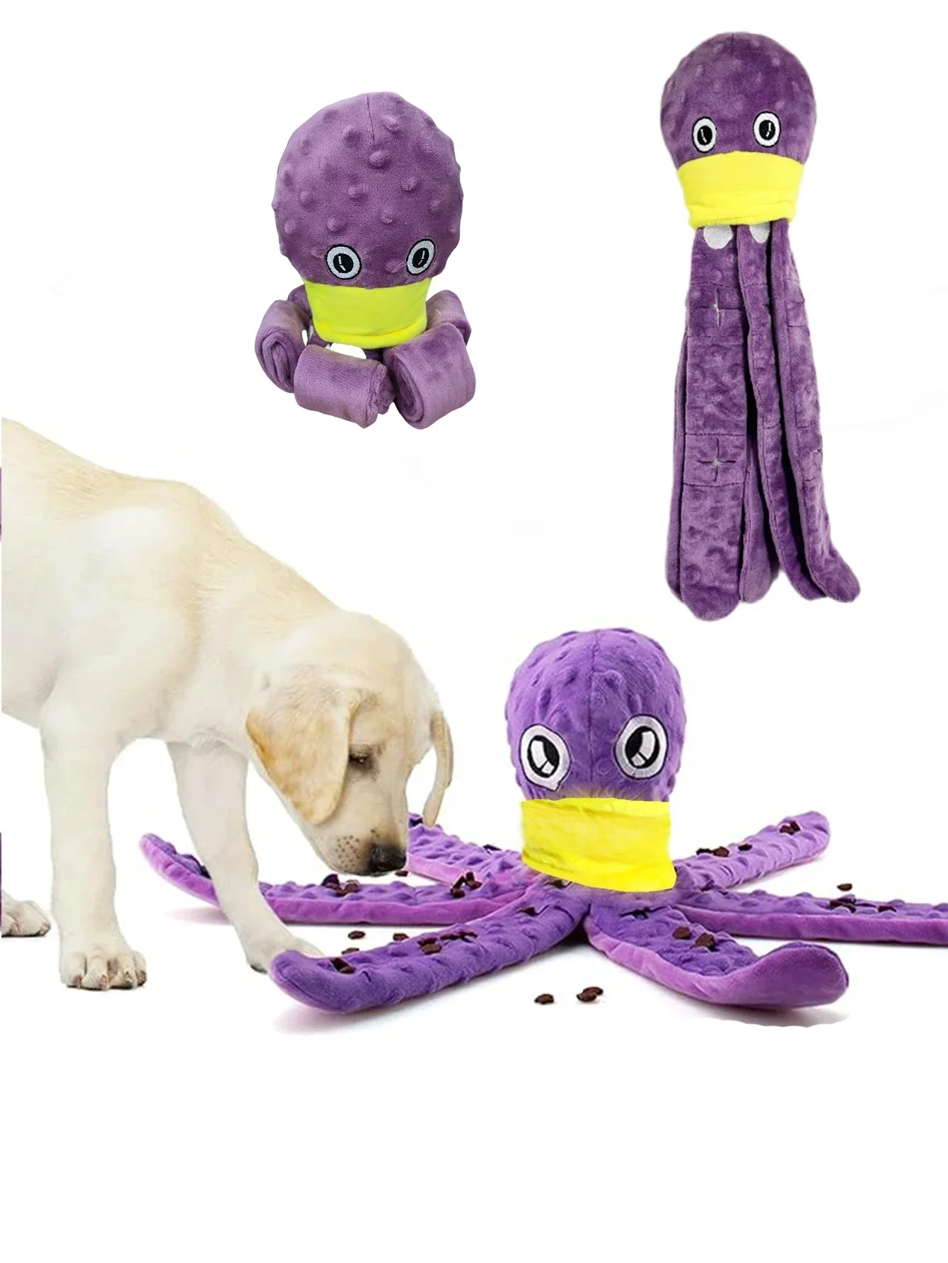 Jouet à reniflage en peluche pour chien, Puzzle de poulpe, jouet à mâcher interactif, jeu d'alimentation lente pour chiots