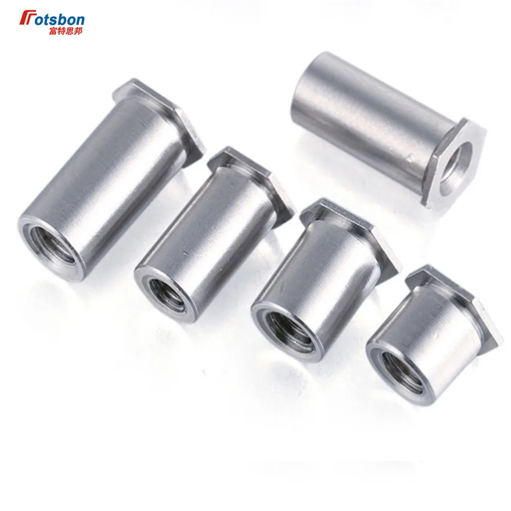 SOA-M5 Thru-hole Press-fit Standoff Hex Rivet Spacer Threaded Self Clinching Feigned Crimped Sheet Metal Panels Aluminum Captive