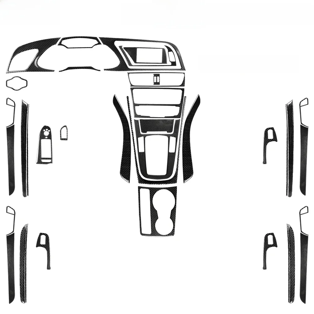 Do Audi A4 B8 A5 S5 Konsola środkowa z włókna węglowego Deska rozdzielcza Wylot powietrza Zestaw wykończenia Akcesoria do wnętrza samochodu Naklejka — zdjęcie 2