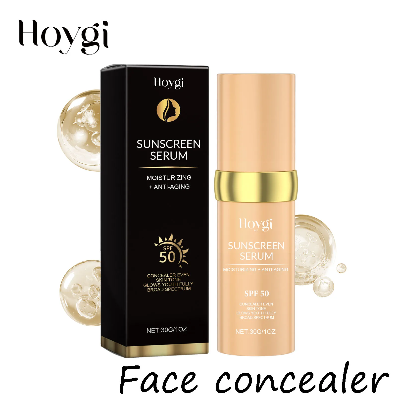 Hoygi ماكياج الوجه المخفي ترطيب تنفس متوهجة لون البشرة واقية من الشمس غير مرئية المسام Swearproof دائم خافي عيوب الوجه #1