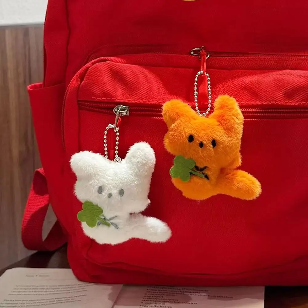 Cute Plush Fox Keychain Charm Kawaii Fluffy Animal Bag Pendant Stuffed Fox Key Ring Backpack Handbag Decor for Women Girls Gift