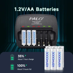 1.2V AA rechargeable battery nimh batteries + 1.2V AA AAA rechargeable battery charger 3A 2A LED Fast charger For Camera ,Toys