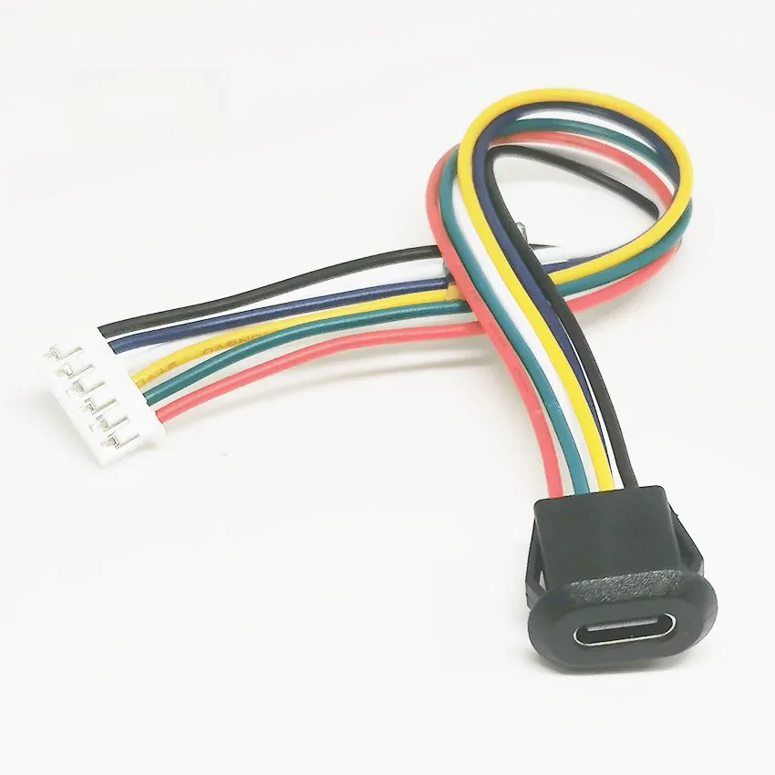 1-10szt Złącze USB typu C 6PIN Z klamrą na kartę Żeńskie 5A Wysokoprądowe szybkie ładowanie Port USB-C Gniazdo wtyczki ładowarki — zdjęcie 2
