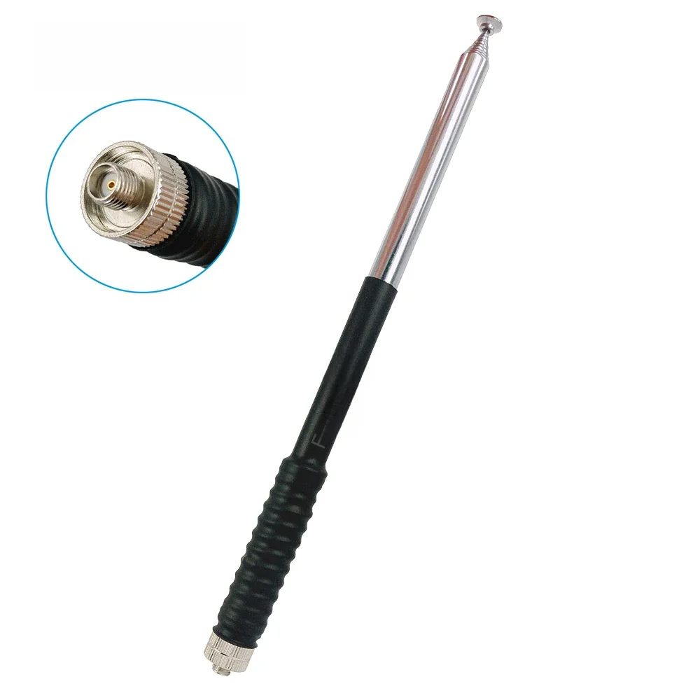 Fêmea Antena de ganho telescópico, SMA Fêmea, Walkie Talkie, WouXun, apto para Baofeng, Baofeng,