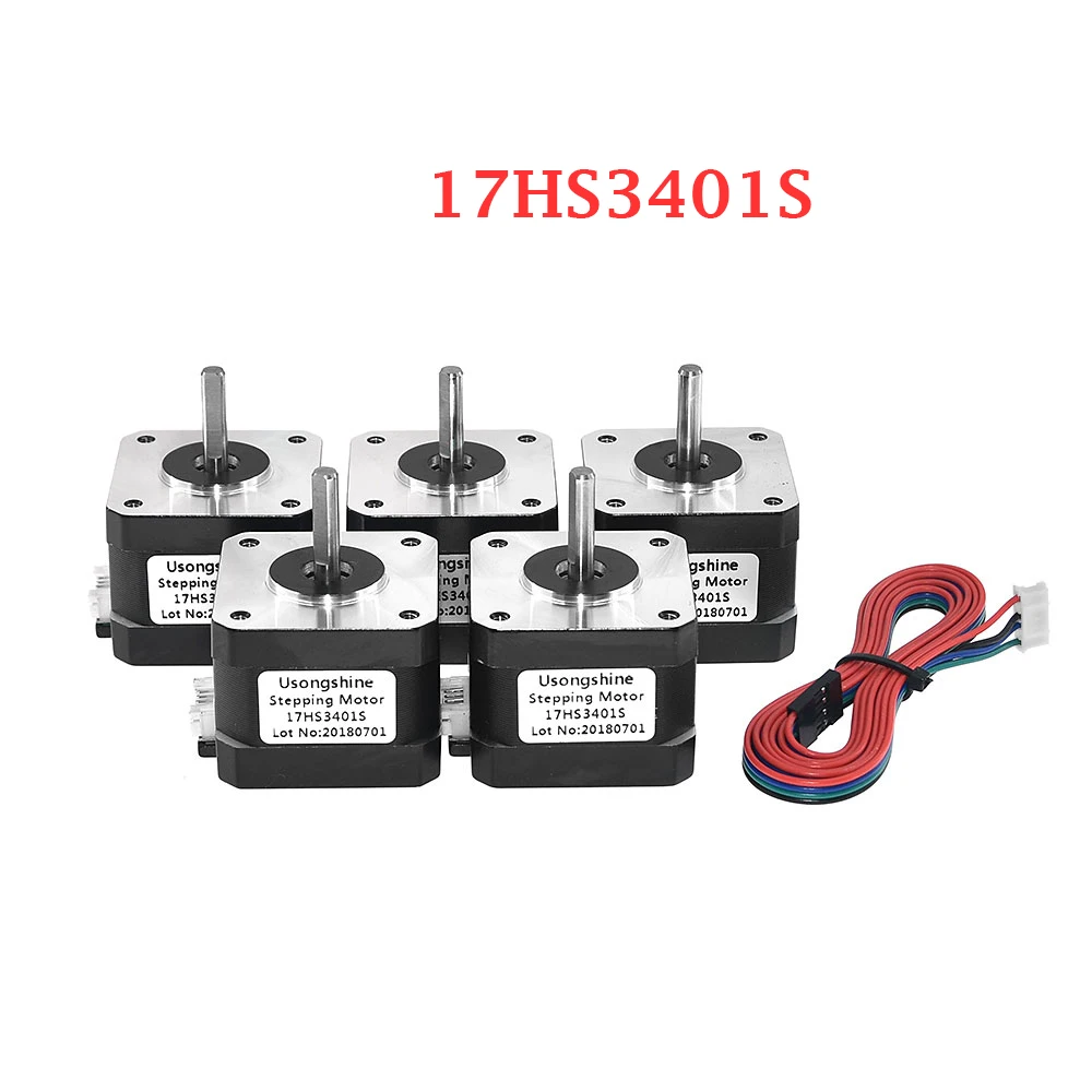5/1PCS 17HS3401 4-lead Nema 17 Stepper Motor 42 motor 42BYGH 1.3A (17HS3401S) silnik CNC Laser 3D printer motor CNC