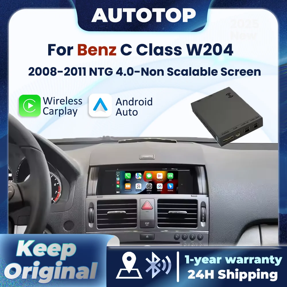 Module automatique sans fil pour Apple CarPlay Android, pour Mercedes Benz classe C W204 2008 2009 2010 2011 NTG4.0 NTG 4.0, lien miroir BT