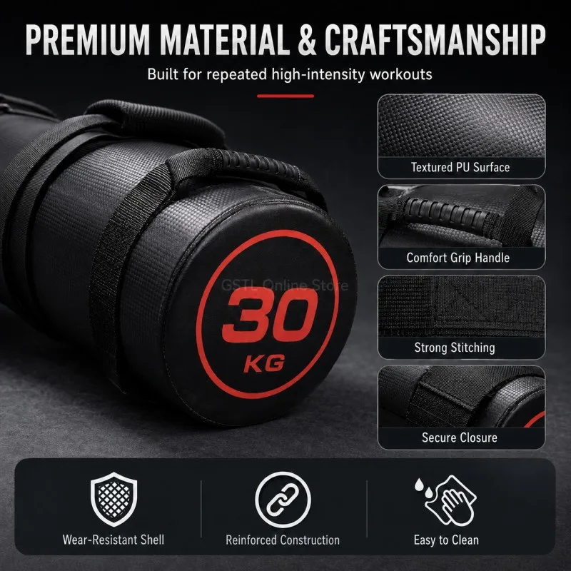 5-30KG Leerer Fitness Power Bag Ungefüllter Sandsack für Kniebeugen Krafttraining Heimfitnessgeräte – Detail 5