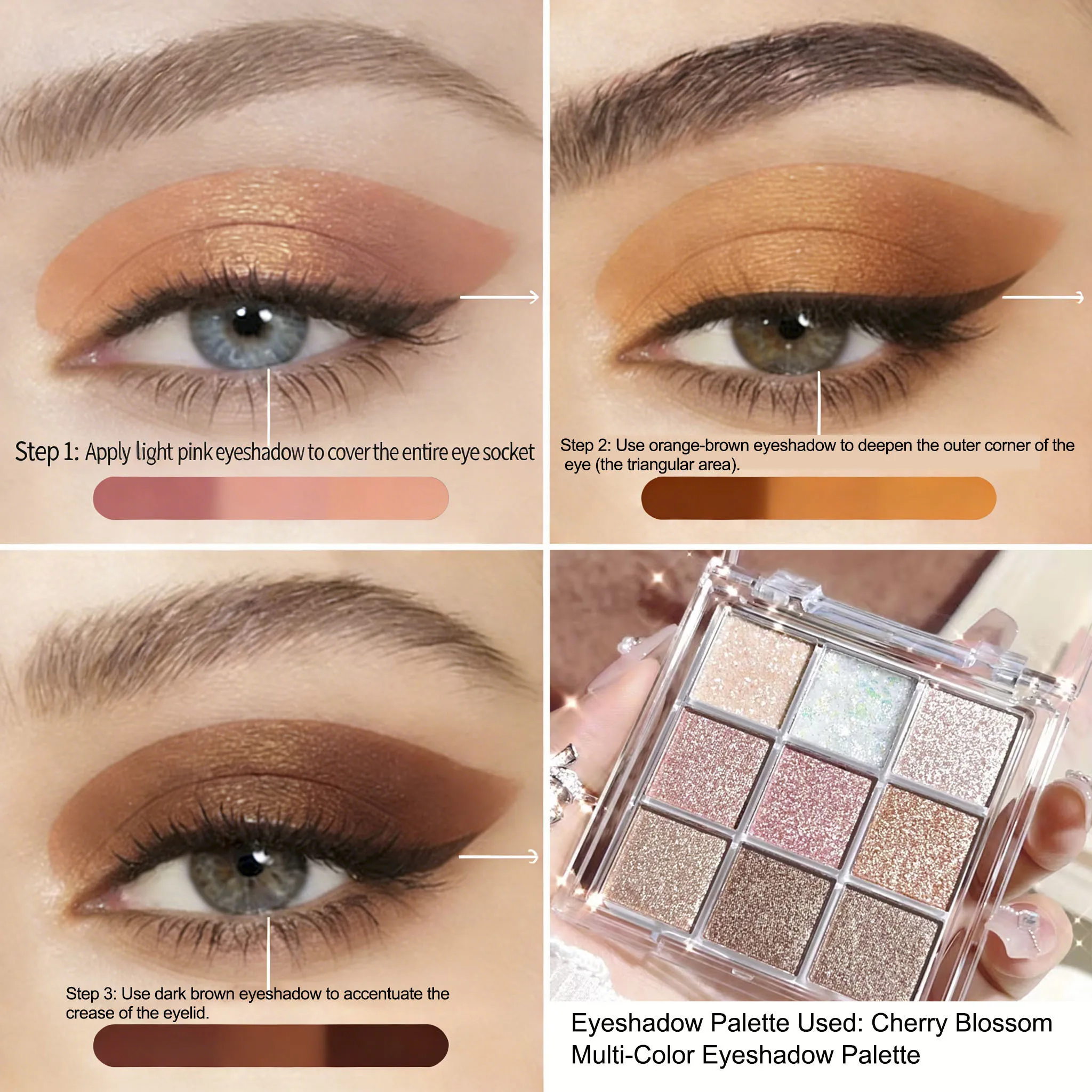Nine-Color Eyeshadow Palette With Pearl, Fine Sparkle, Layerable Shimmer, Bright Glitter And Vibrant Colors New For Unisex