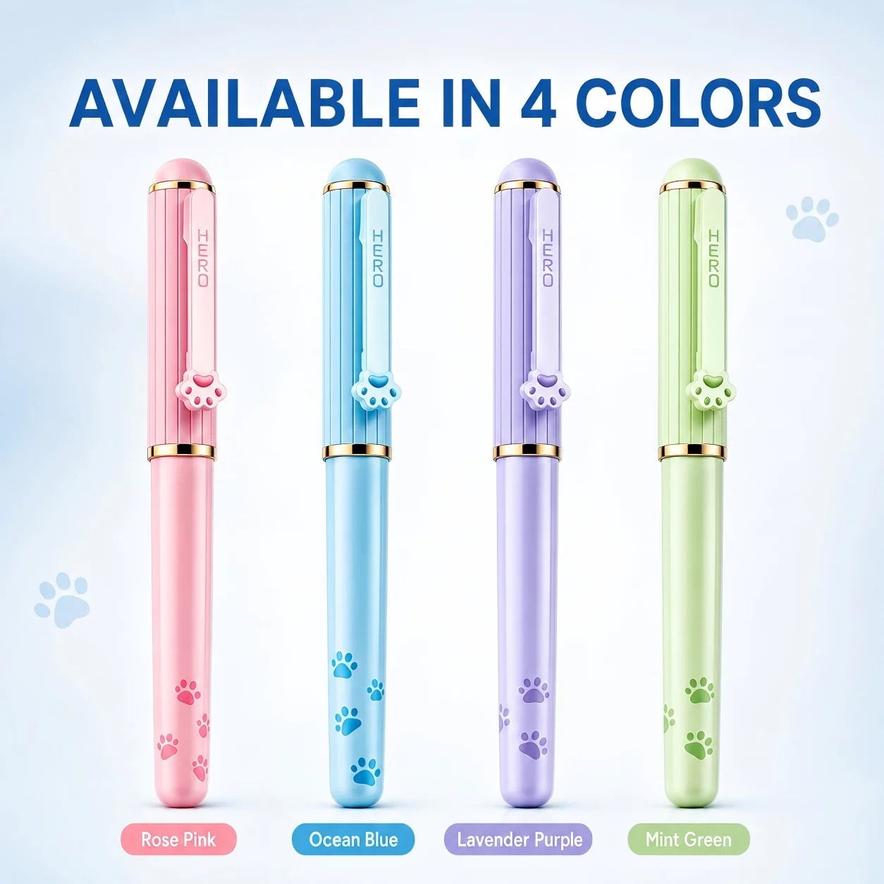 HERO Cute Cat Claw Fountain Pen Hero P360 Magnetic Cap Smooth Writing Kids Posture Correcting School Stationery Gift view 3