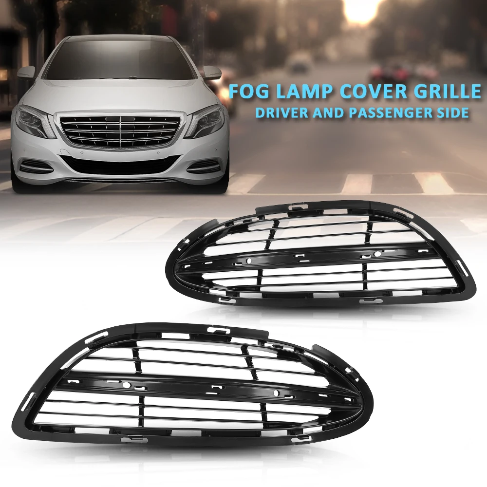 

Крышка противотуманной фары переднего бампера, левая и правая решетка A2228850224/324, подходит для Mercedes-Benz S-Class W222 2228850224 2228850324, черный, прочный