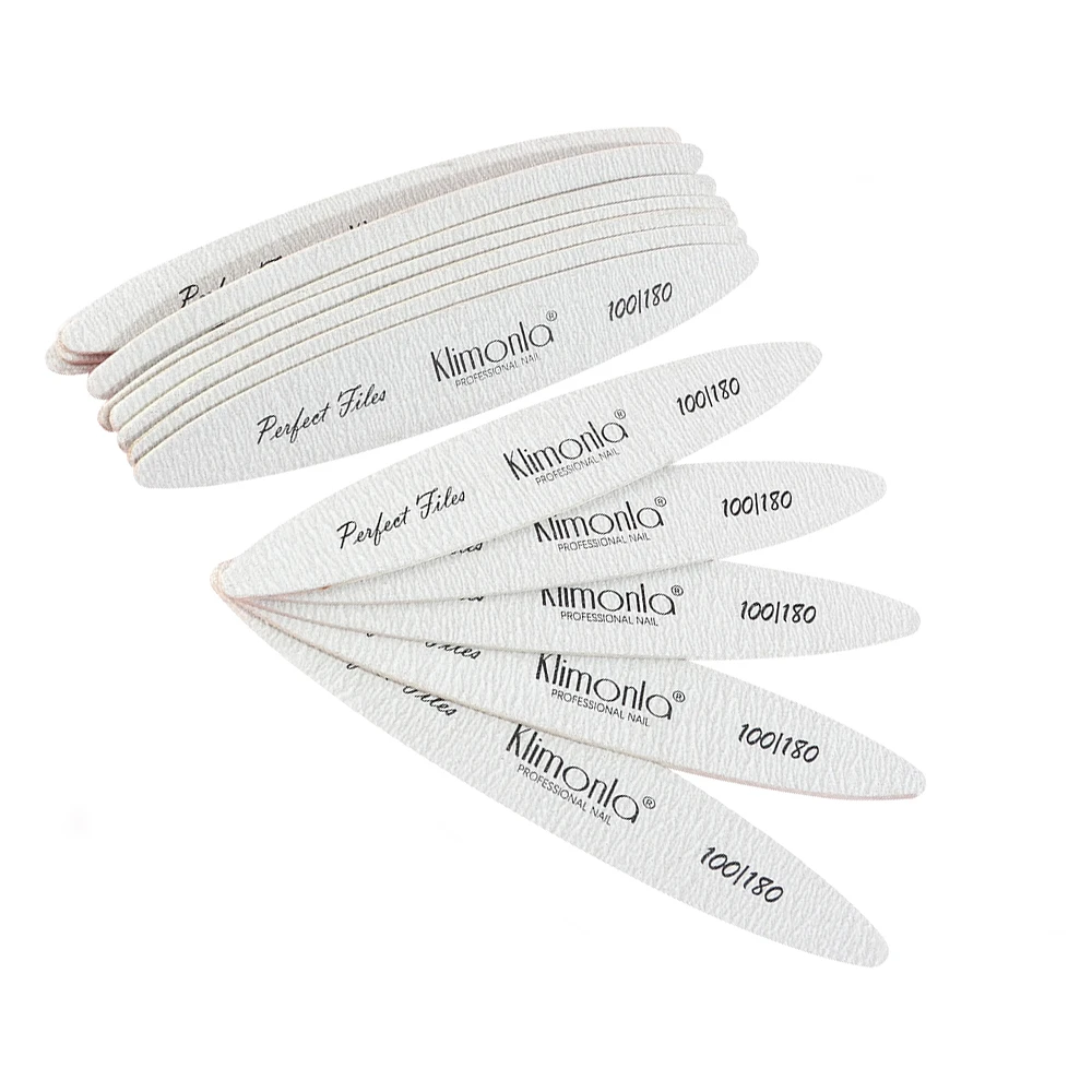 5/10/25/50Pcs Klimonla Professional Nail Files 100/180 Grit - Perfect for Nail Shaping & Buffing, Ideal for Salon & Home Use