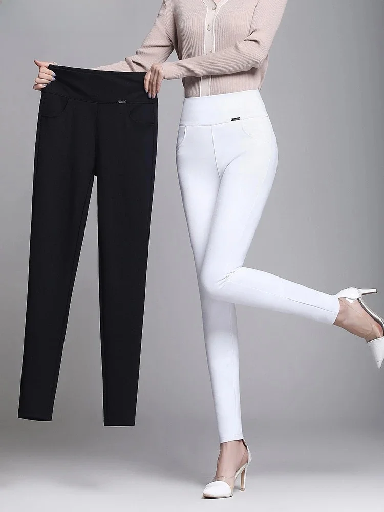 Damskie smukłe Spodnie ołówkowe koreańskie Casual duży rozmiar 6xl Pantalones eleganckie biurowe Spodnie modne formalne Spodnie legginsy — zdjęcie 2