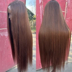 36inch 4X4 Synthetic Straight Lace Front Wigs For Women Highlight Honey Brown Wig Ombre Blonde Lace Closure Wig Cosplay Wig