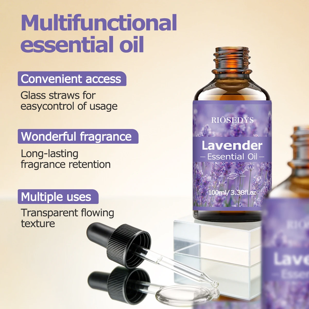 Lavendel-Ätherisches Öl, frisches Blumenduftöl für Diffusoren, DIY-Duftbasteleien und Aromatherapie, sanftes und entspannendes Aroma – Detail 7