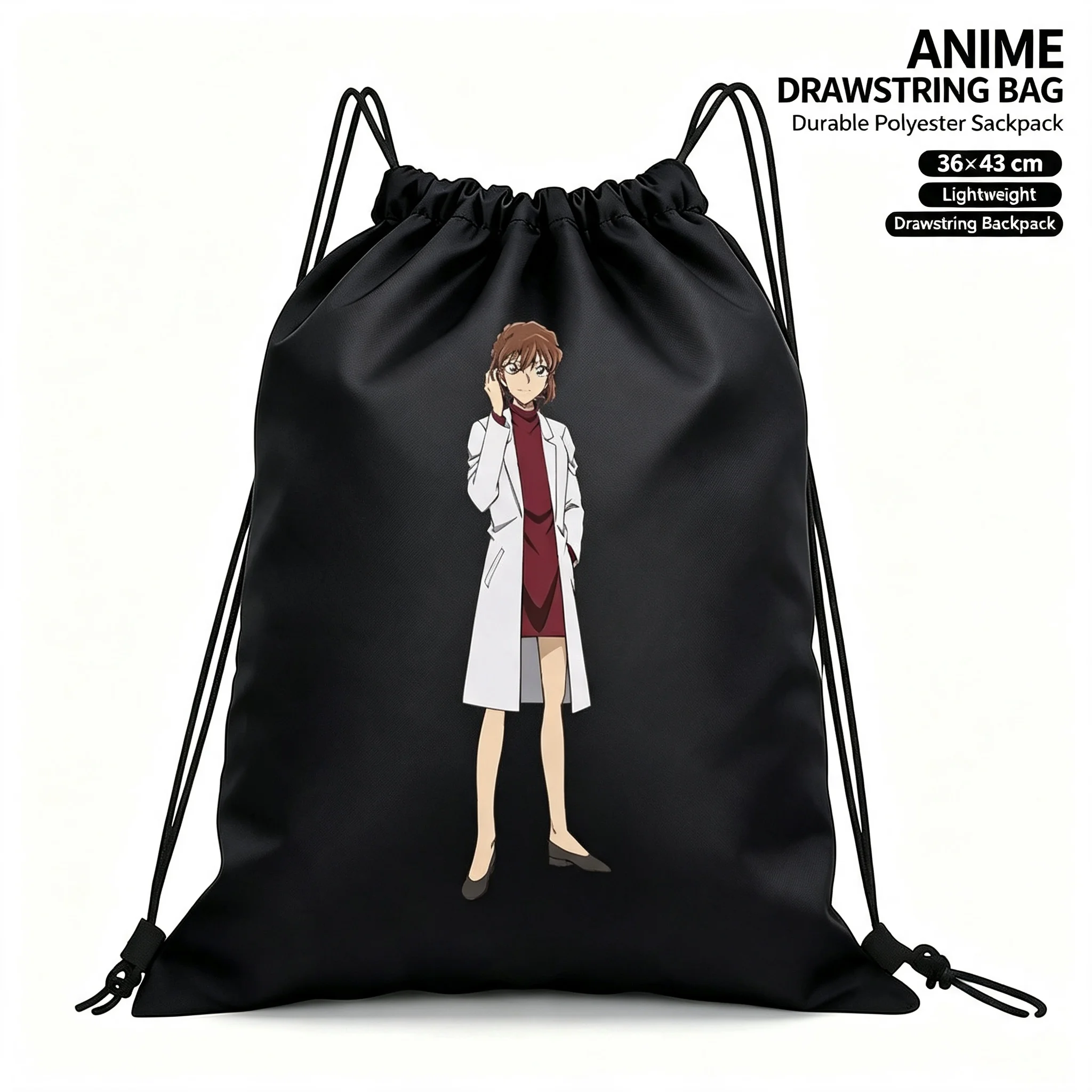 Detective Anime Toru Amuro Drawstring Backpack Polyester Sports Gym Sack Lightweight Portable Daily Storage Bag Gift For Anime Enthusiasts