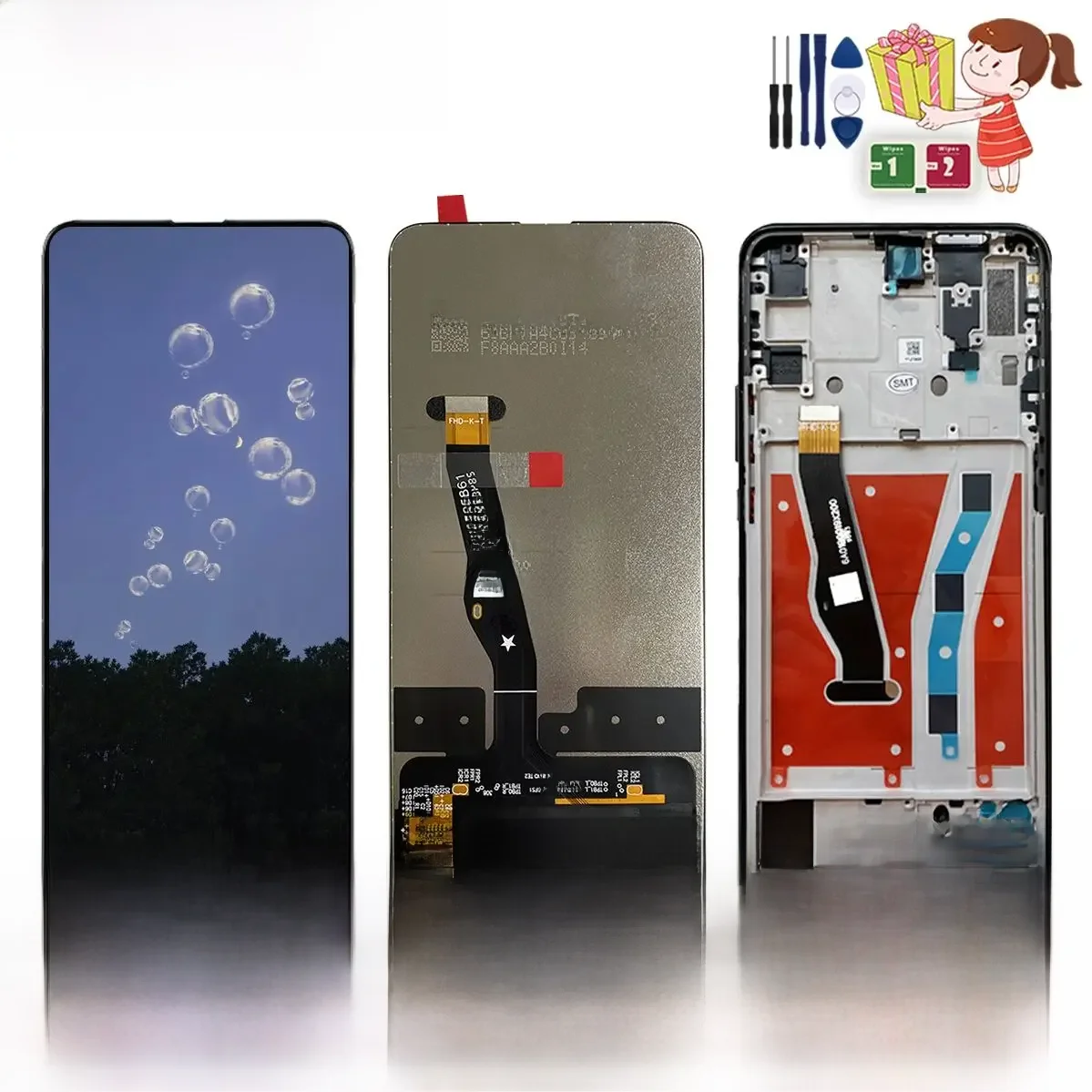 6,59-calowy wyświetlacz LCD do Huawei Honor 9X 9 X premium global edition STK-LX1 STK-L22 Wyświetlacz z ekranem dotykowym Digitizer bez ramki/z ramką — zdjęcie 2