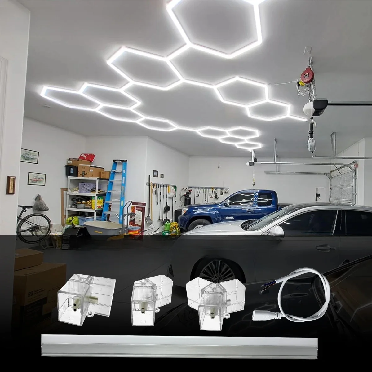 DIY LED tube Hexagon connector cable accessories for honeycomb Lamp 110-240V for Barbershop Workshop garage 4s Car Body Lighting